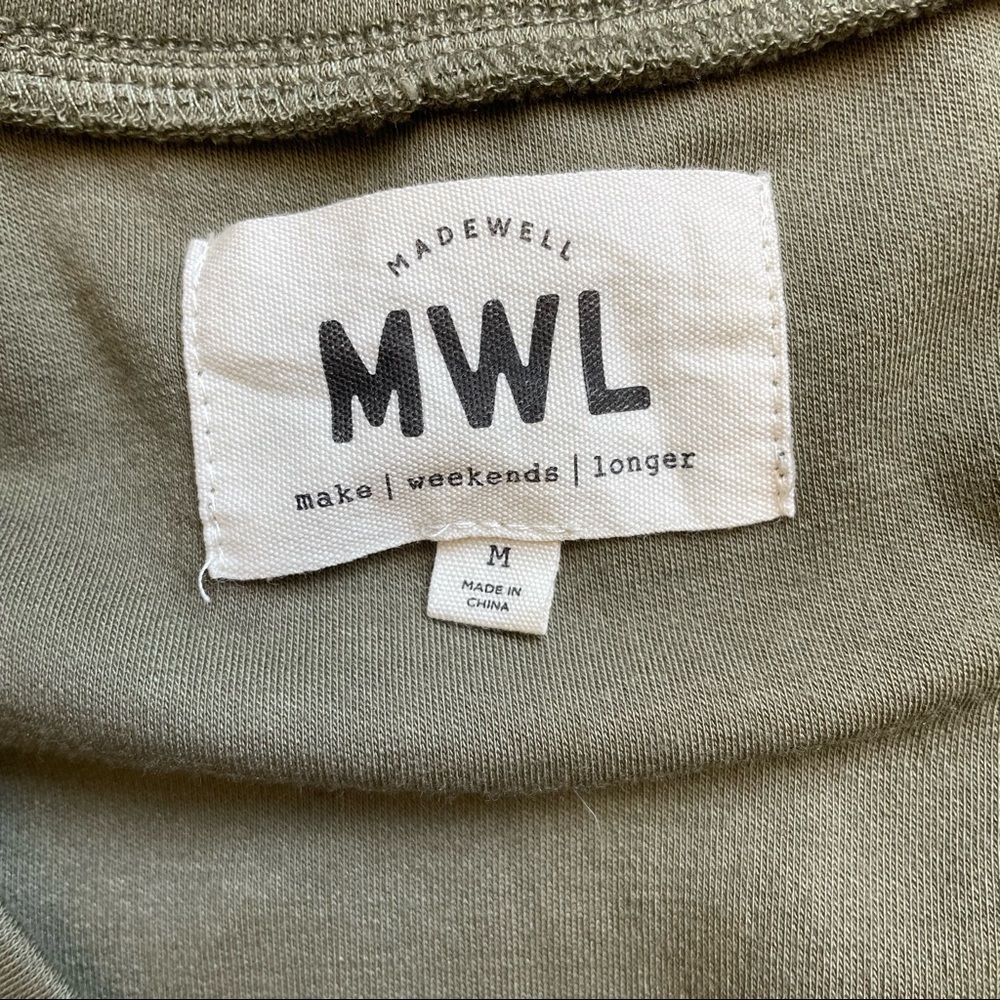 Madewell Olive Green Sleeveless Drawstring Romper - Picture 4 of 4